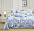 Cornflower Blue Daisy Floral Bedding Set - Soft Touch Spring Collection