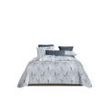 Serene Meadow Duvet Set – Delicate Navy Wild Grass Print on Light Blue Background