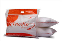 Pacific Fiber Pillow - Premium White Fabric with Orange Piping